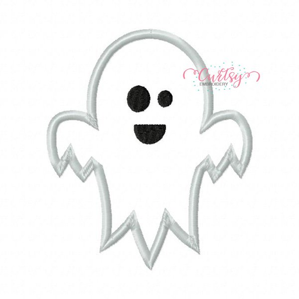 Cute Ghost Applique Embroidery Design