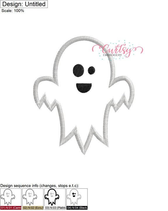 Cute Ghost Applique MAP
