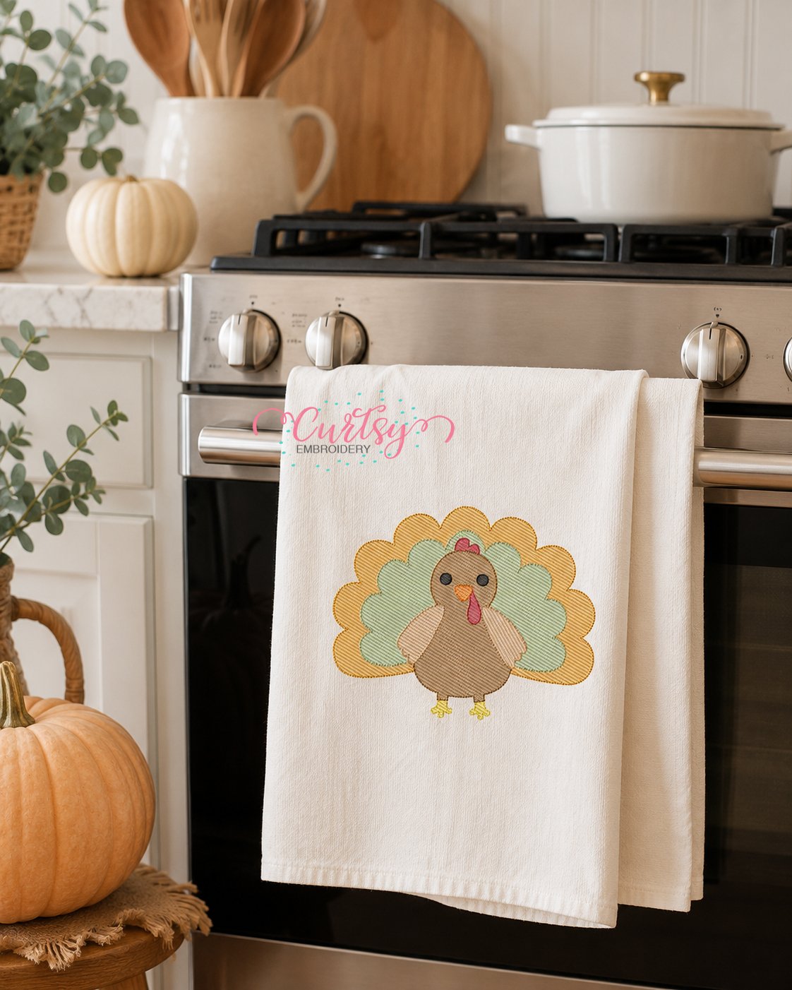 Sketch Fill Turkey Embroidery Design _ Logo 2