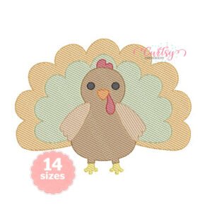 Sketch Turkey Embroidery Design