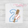 2nd Birthday Baseball Bat and Ball Applique Design Picture 1