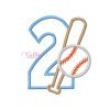 2nd Birthday Bat and Ball Applique Design