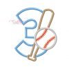 3 Bat and Ball Applique Design