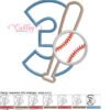 3 Bat and Ball Applique MAP