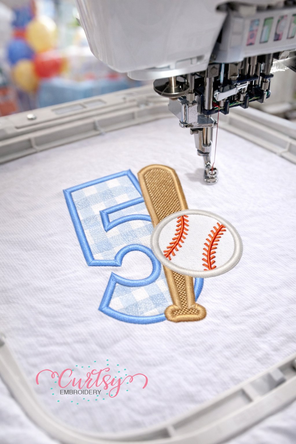 5 Baseball Bat Applique Design lifestyle logo 1