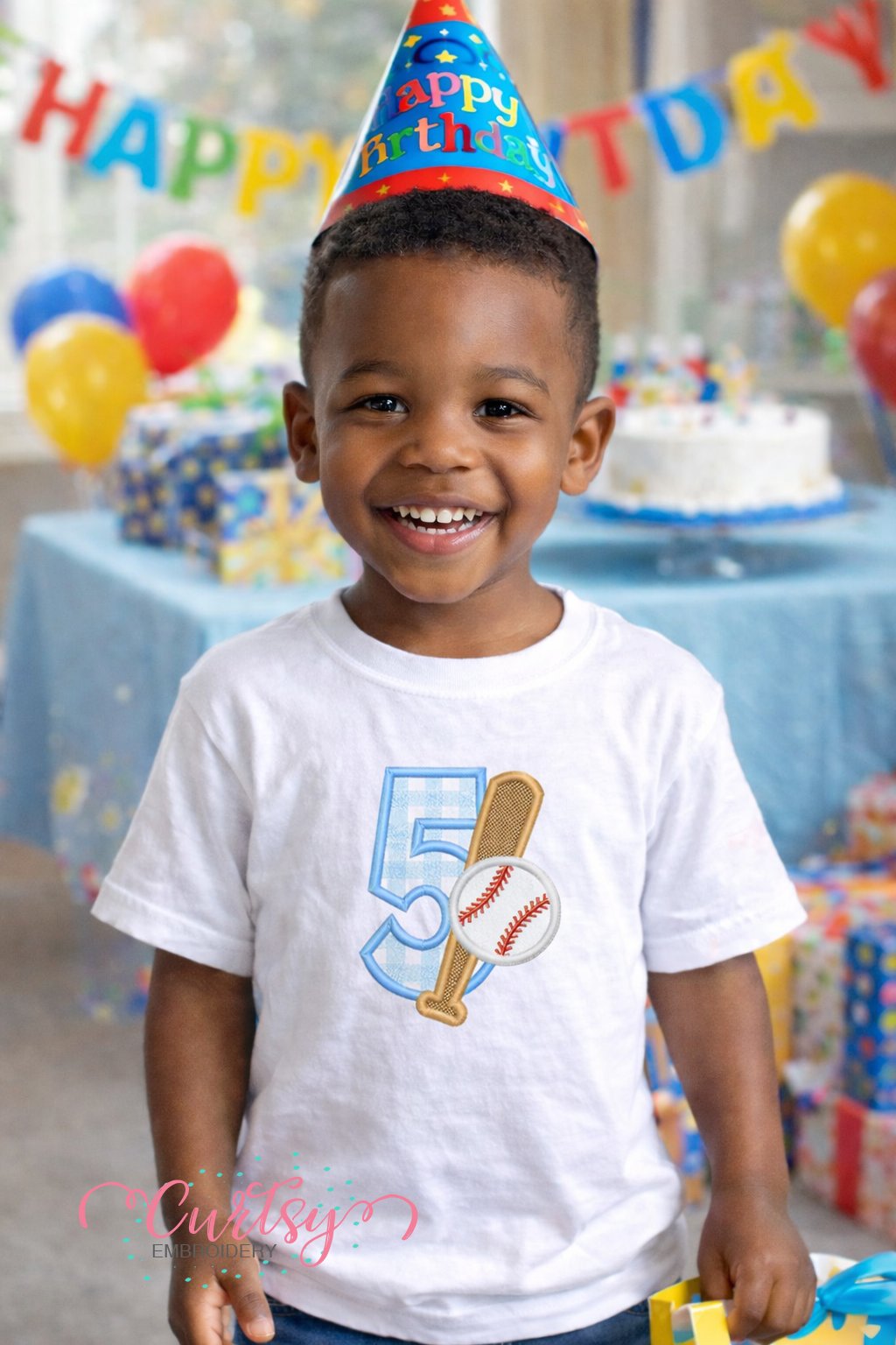 5 Baseball Bat Applique Design lifestyle logo 2