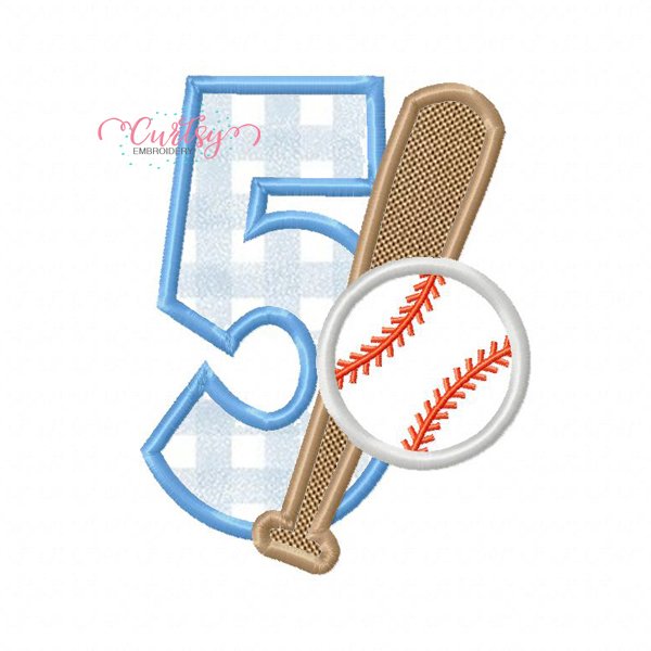 5 Bat and Ball Applique Embroidery Design 5 Bat and Ball Applique Embroidery Design