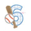 6 Baseball Bat and Ball Applique Embroidery MAP 6 Baseball Bat and Ball Applique Embroidery MAP