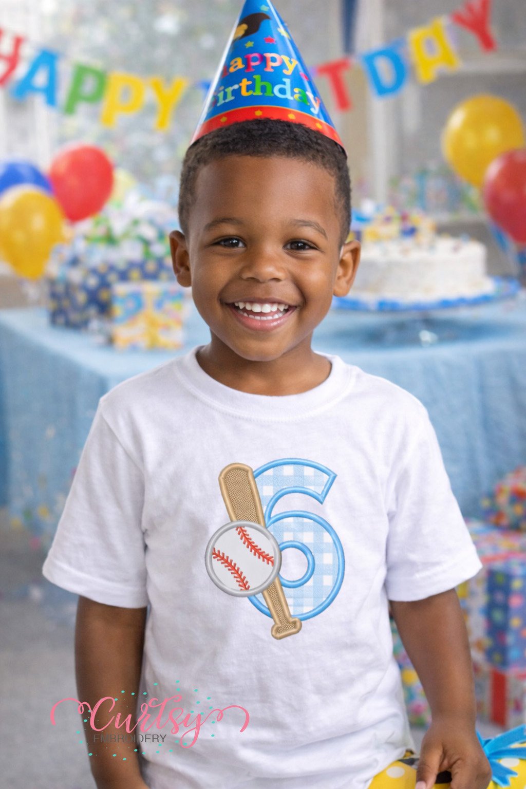 6th Birthday Baseball Birthday lifestyle logo 2