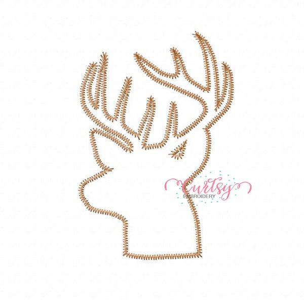 Deer Head ZigZag Embroidery Design Deer Head ZigZag Embroidery Design