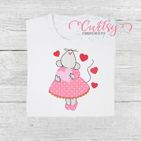Valentine Mouse Applique Design Picture 1 Valentine Mouse Applique Design Picture 1