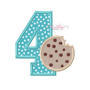 4th Birthday Cookie Applique