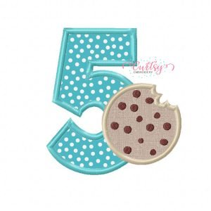 5th Birthday Cookie Applique