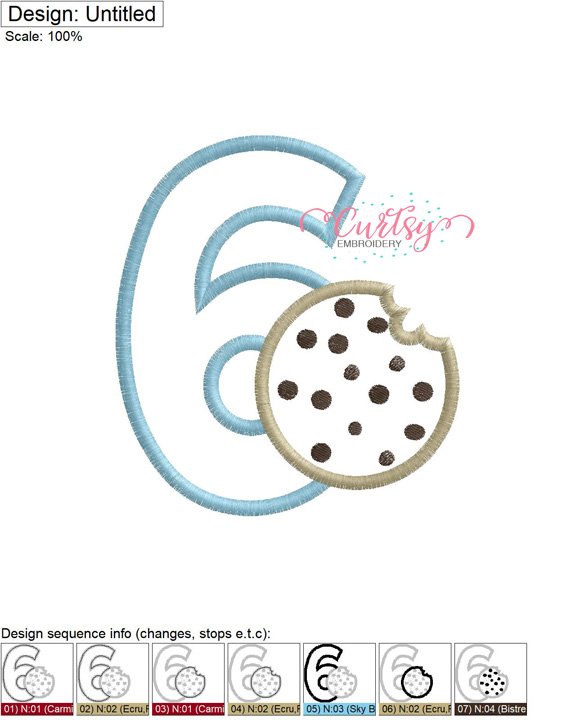 6 Cookie Applique MAP 6 Cookie Applique MAP