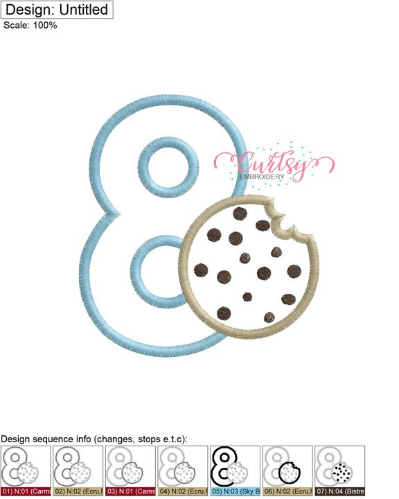 8 Cookie Applique MAP 8 Cookie Applique MAP