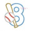 8th Birthday Baseball Bat and Ball Applique Design 8th Birthday Baseball Bat and Ball Applique Design