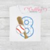8th Birthday Baseball Bat and Ball Applique Picutre 1 8th Birthday Baseball Bat and Ball Applique Picutre 1
