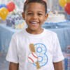8th Birthday Baseball Bat and Ball Applique logo 1