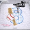8th Birthday Baseball Bat and Ball Applique logo 2 8th Birthday Baseball Bat and Ball Applique logo 2
