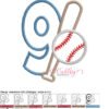9 Bat and Ball Applique MAP 9 Bat and Ball Applique MAP