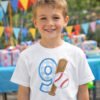 9th Birthday Baseball Bat and Ball Applique logo 1