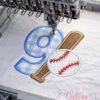 9th Birthday Baseball Bat and Ball Applique logo 2 9th Birthday Baseball Bat and Ball Applique logo 2