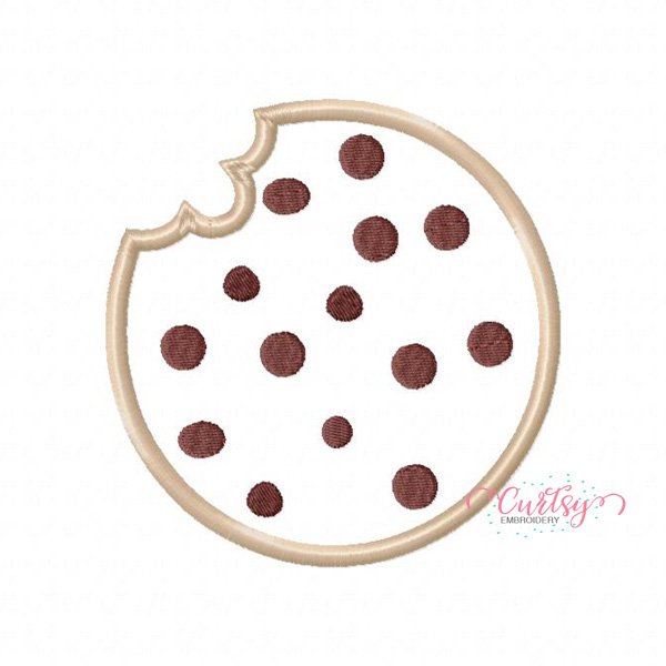 Chocolate Chip Cookie Bite Applique Design Chocolate Chip Cookie Bite Applique Design