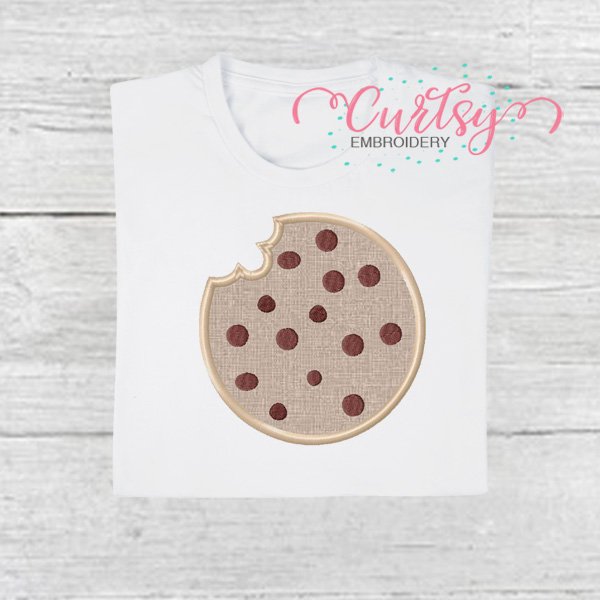 Chocolate Chip Cookie with Bite Applique Picture 1 Chocolate Chip Cookie with Bite Applique Picture 1