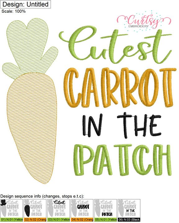 Cutest Carrot Embroidery MAP