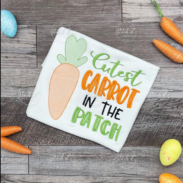 Cutest Carrot in the Patch Embroidery Picture 1