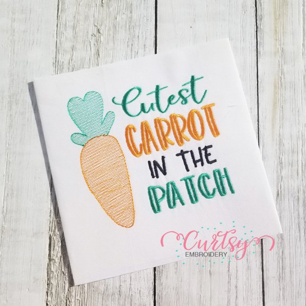 Cutest Carrot in the Patch Embroidery Picture 2
