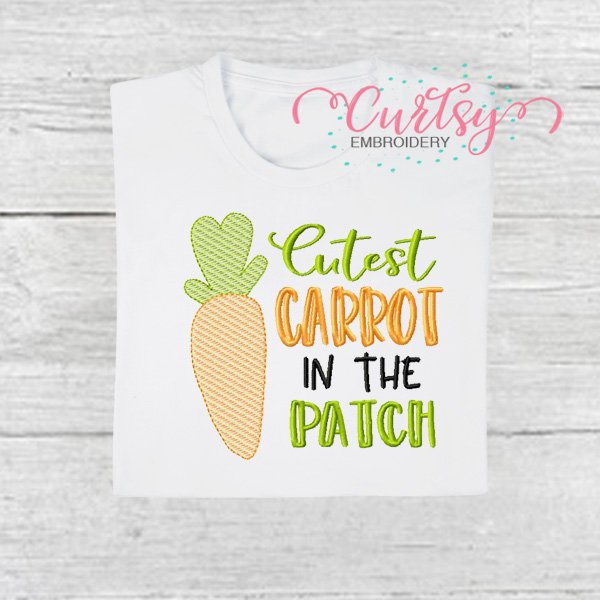 Cutest Carrot in the Patch Embroidery Picture 3