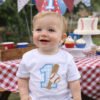 1st Birthday Baseball and Bat Applique Picture lifestyle pic 2 1st Birthday Baseball and Bat Applique Picture lifestyle pic 2