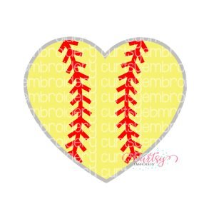 Softball Heart SVG Design File