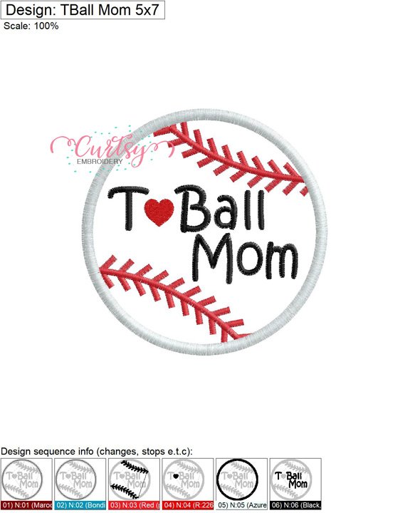 TBall Mom Applique MAP