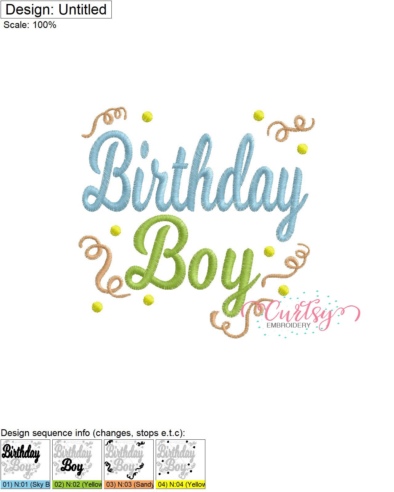 Birthday Boy Confetti Stitch Map