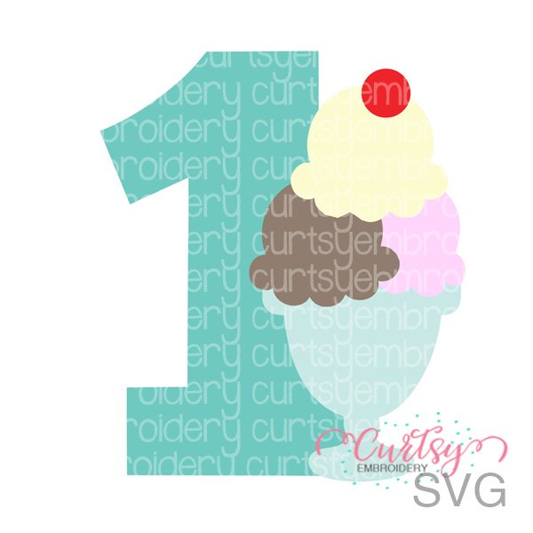 1st Birthday Ice Cream Sundae SVG 1st Birthday Ice Cream Sundae SVG