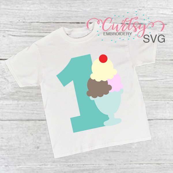 1st Birthday Ice Cream Sundae SVG 1st Birthday Ice Cream Sundae SVG
