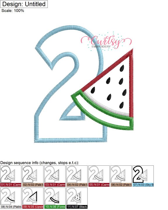 2 Watermelon Applique MAP 2 Watermelon Applique MAP