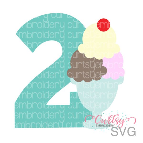 2nd Birthday Ice Cream Sundae SVG 2nd Birthday Ice Cream Sundae SVG