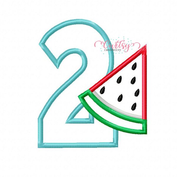 2nd Birthday Watermelon Applique Design 2nd Birthday Watermelon Applique Design