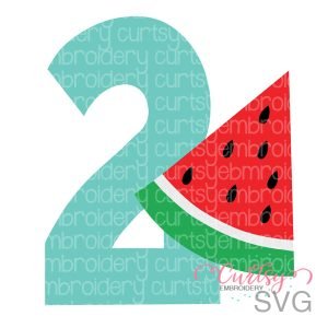 2nd Birthday Watermelon SVG Design