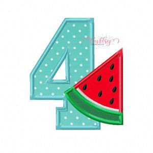 4th Birthday Watermelon Applique