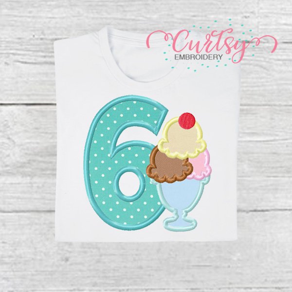 6 Ice Cream Sundae Applique Picture 1 6 Ice Cream Sundae Applique Picture 1