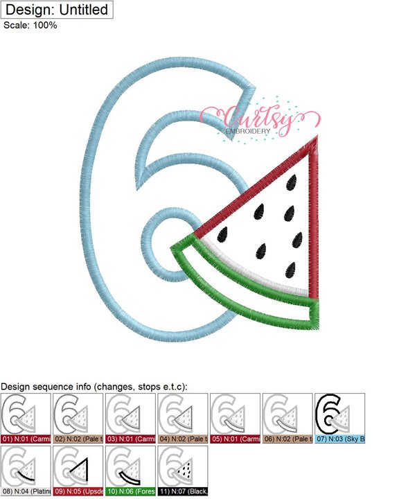 6 Watermelon Applique MAP 6 Watermelon Applique MAP