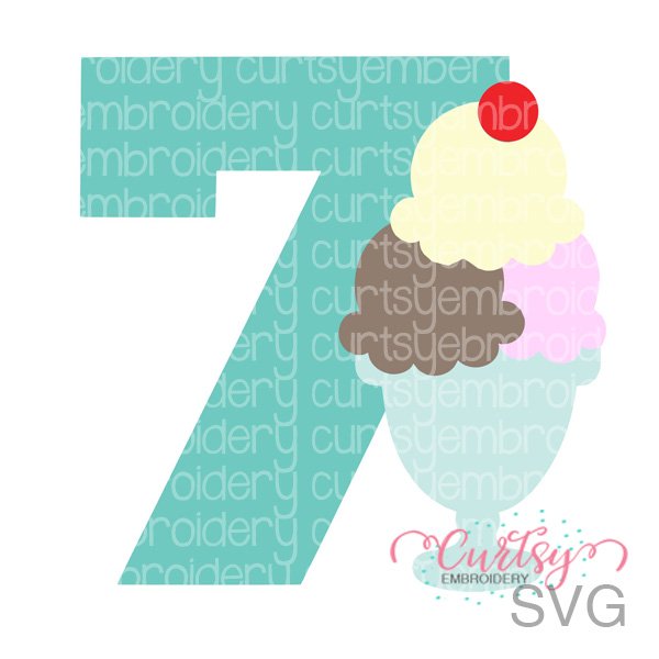 7th Birthday Ice Cream Sundae SVG 7th Birthday Ice Cream Sundae SVG