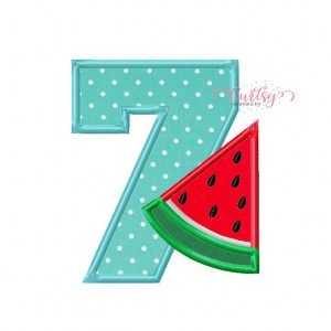 7th Birthday Watermelon Applique