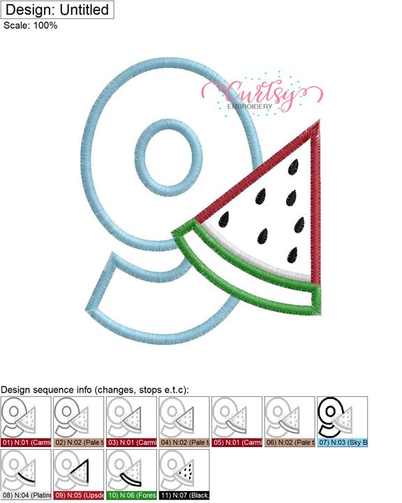 9 Watermelon Applique MAP