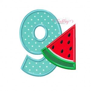 9th Birthday Watermelon Applique