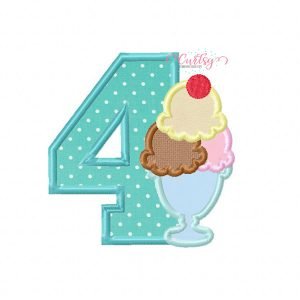 Fourth Birthday Ice Cream Sundae